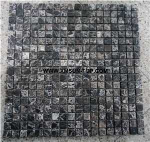 Polished Brown Square Stone Mosaic/Natural Stone Mosaic/Stone Mosaic Patterns/Wall Mosaic/Floor Mosaic/Interior Decoration/Customized Mosaic Tile/Mosaic Tile for Bathroom&Kitchen&Hotel Decoration