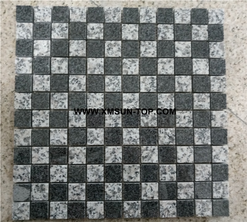 Polished Granite Square Stone Mosaic/Natural Stone Mosaic/Stone Mosaic Patterns/Wall Mosaic/Floor Mosaic/Interior Decoration/Customized Mosaic Tile/Mosaic Tile for Bathroom&Kitchen&Hotel Decoration