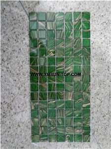 Polished Green Square Mosaic/Mosaic Patterns/Wall Mosaic/Floor Mosaic/Interior Decoration/Customized Mosaic Tile/Mosaic Tile for Bathroom&Kitchen&Hotel Decoration