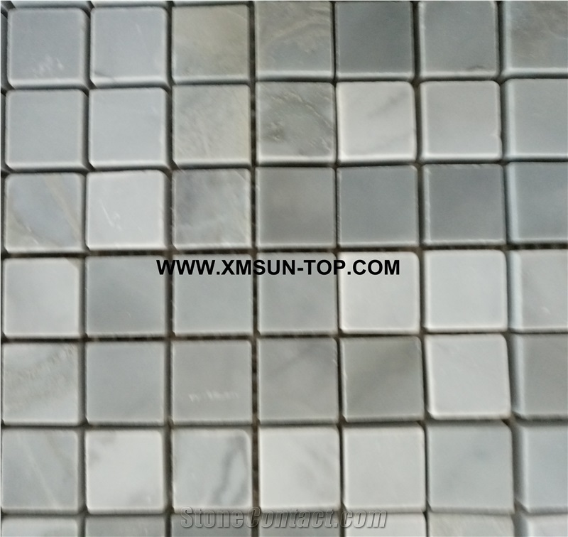 Polished Grey Marble Square Mosaic/Natural Stone Mosaic/Stone Mosaic Patterns/Wall Mosaic/Floor Mosaic/Interior Decoration/Customized Mosaic Tile/Mosaic Tile for Bathroom&Kitchen&Hotel Decoration