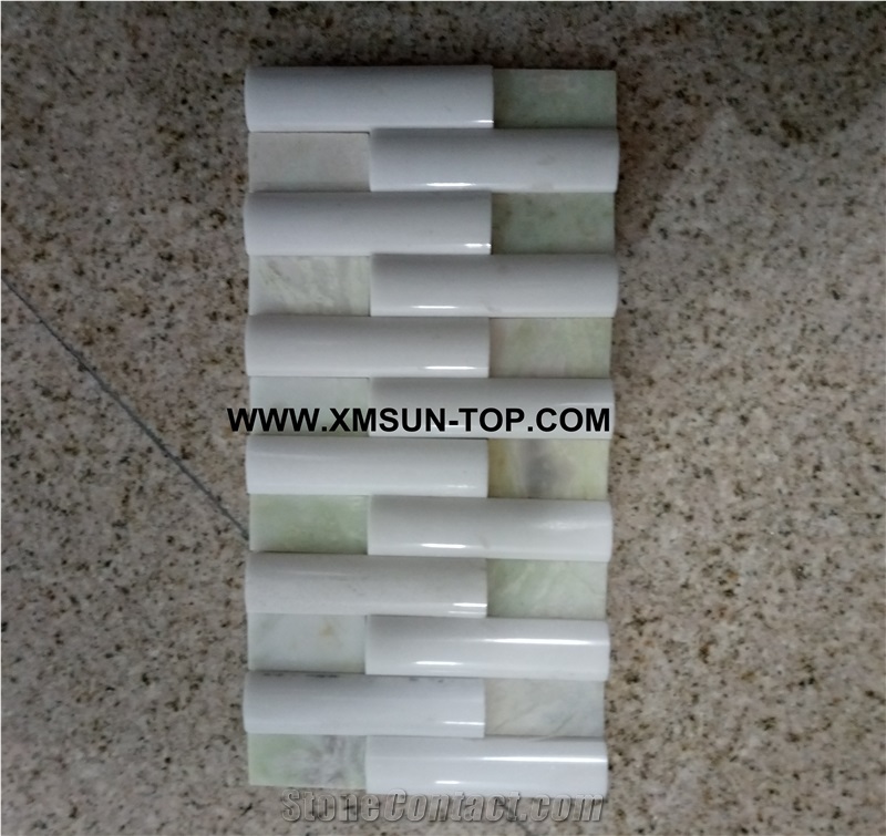Polished Linear Strips Stone Mosaic/Natural Stone Mosaic/Stone Mosaic Patterns/Wall Mosaic/Floor Mosaic/Interior Decoration/Customized Mosaic Tile/Mosaic Tile for Bathroom&Kitchen&Hotel Decoration