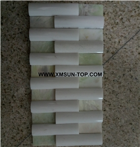 Polished Linear Strips Stone Mosaic/Natural Stone Mosaic/Stone Mosaic Patterns/Wall Mosaic/Floor Mosaic/Interior Decoration/Customized Mosaic Tile/Mosaic Tile for Bathroom&Kitchen&Hotel Decoration