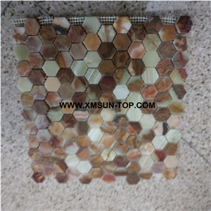 Polished Multicolor Hexagon Stone Mosaic/Stone Mosaic Patterns/Wall Mosaic/Floor Mosaic/Interior Decoration/Customized Mosaic Tile/Mosaic Tile for Bathroom&Kitchen&Hotel Decoration