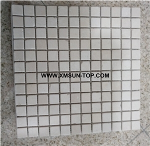 Polished White Square Mosaic/Natural Stone Mosaic/Wall Mosaic/Floor Mosaic/Interior Decoration/Customized Mosaic Tile/Mosaic Tile for Bathroom&Kitchen&Hotel Decoration