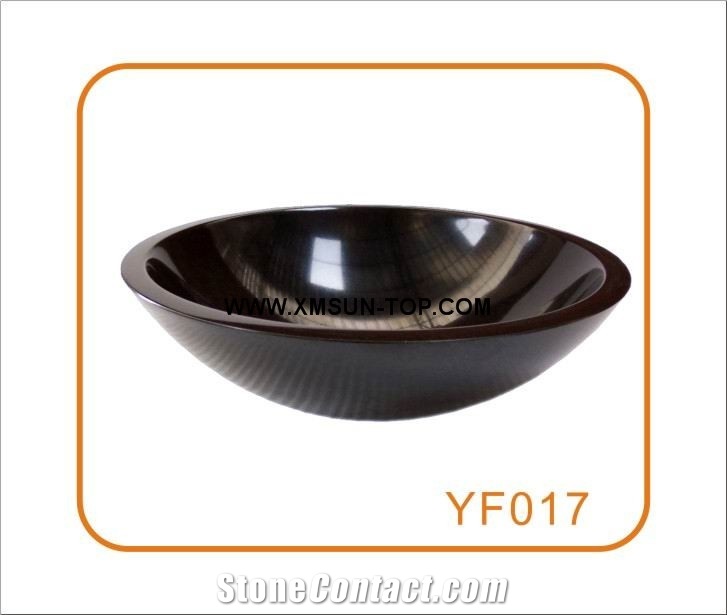 Shanxi Black Granite Kitchen Sinks&Basins/China Nero Assoluto Granite Bathroom Sinks&Basin/Round Sinks&Basins/Natural Stone Basins&Sinks/Wash Basins/Interior Decorative