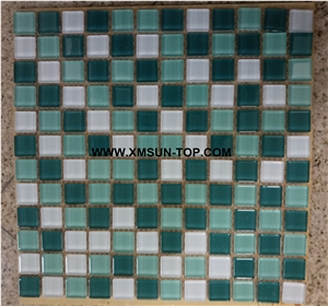 White and Green Square Mosaic/Wall Mosaic/Floor Mosaic/Interior Decoration/Customized Mosaic Tile/Mosaic Tile for Bathroom&Kitchen&Hotel Decoration