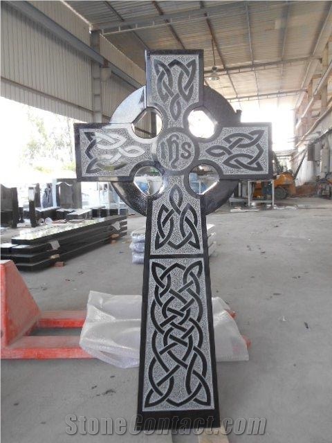 Absolute Black/ Indian Black Celtic Cross Monument