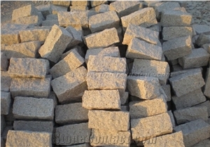 Best Sell Yellow Granite Cube Stone Pavers, G682/Rusty Yellow/Giallo Rusty Granite Cobbles Paving Sets, Exterior Road Decor & Paving, Xiamen Winggreen Manufacturer