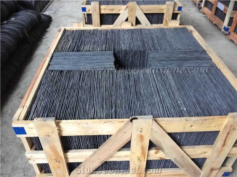 Chinese Black Roof Slate/Xingzi Black Slate/Natural Surface and Back Dark Grey Slate Roof Tiles for Exterior Decoration, Winggreen Stone