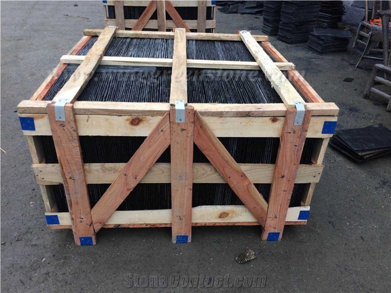 Chinese Black Roof Slate/Xingzi Black Slate/Natural Surface and Back Dark Grey Slate Roof Tiles for Exterior Decoration, Winggreen Stone