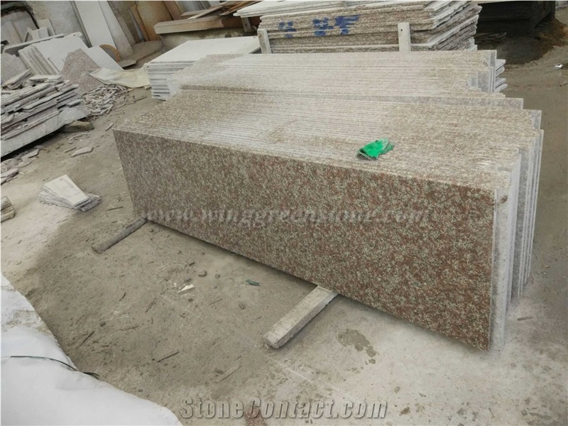 Competitive Price with High Quality G687 Granite Polished Kitchen Countertops, Peach Red Granite/China Pink Granite Kitchen Countertop, Winggreen Stone