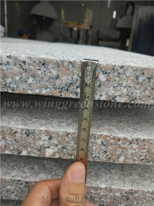Direct Sale High Quality G617 Light Grey Granite Flamed Stairs & Steps, Treads and Riser, Winggreen Stone