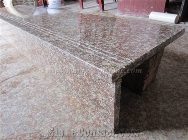 G687 Granite Stairs and Steps, Taohua Red Stair and Step with Anti Slippery/Groove from Xiamen Winggreen Stone