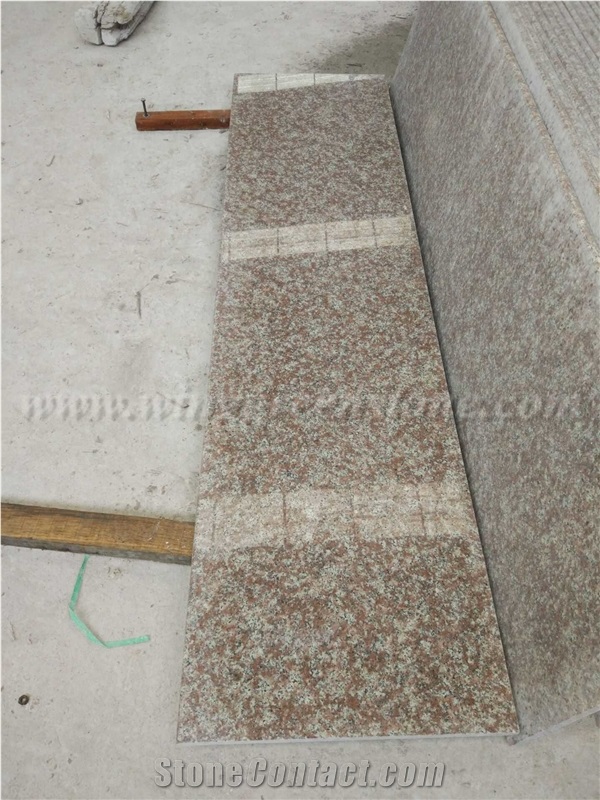 Manufacture High Quality G687 Granite Polished Kitchen Countertops, Peach Red Granite/China Pink Granite Kitchen Countertop, Winggreen Stone