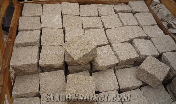 Winggreen Stone,China G682 Granite Paving Stone, G682 Cube, Rust Yellow Cube Stone, Yellow Granite Paver, Rust Yellow Small Cubes, Yellow Cube Stone