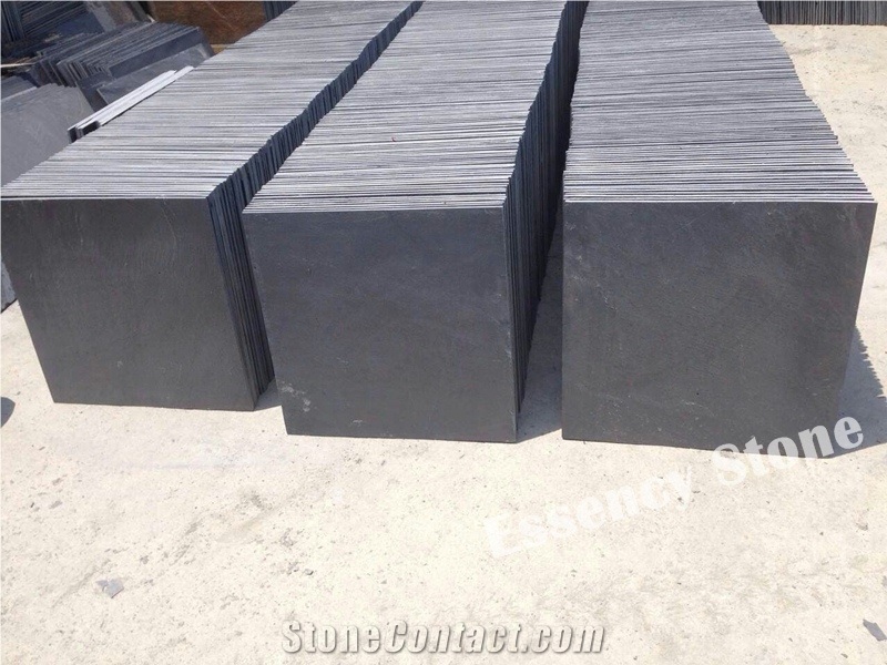 China Black Slate Tile, China Dark Grey Slate with Natural Surface