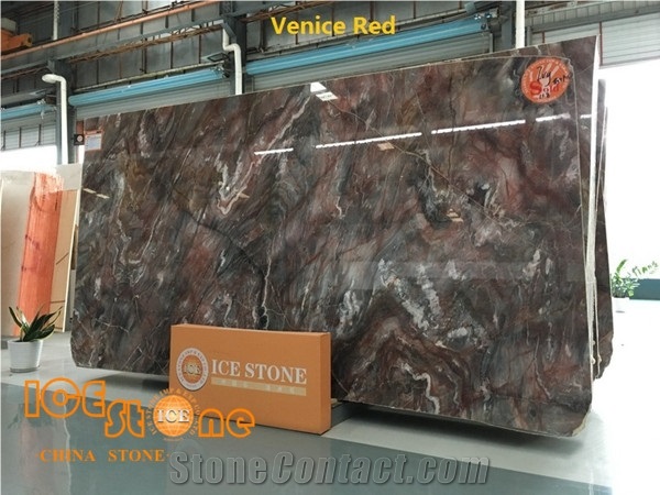 Louis/Venice Red/Black Color Marble/ Bookmatched/Chinese Natural Stone Products/Slabs/Tiles/Cut to Size