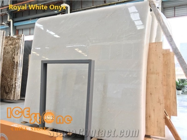 Pure Royal White Onyx/White Color/Slabs/Tiles/Cut to Size/Transparency/Backlit/Chinese Natural Stone Products