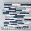 Black White Pink Grey Rustic Mixcolor Quartzite Culture Stone Wallstone Veneer Ledge Stone