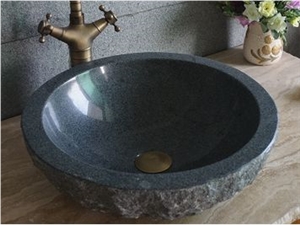 G654 Polished Stone Sinks,Black Granite Stone Sink,Vessel Sinks,Round Sinks,Bathroom Sinks,Wash Basin,Round Basin