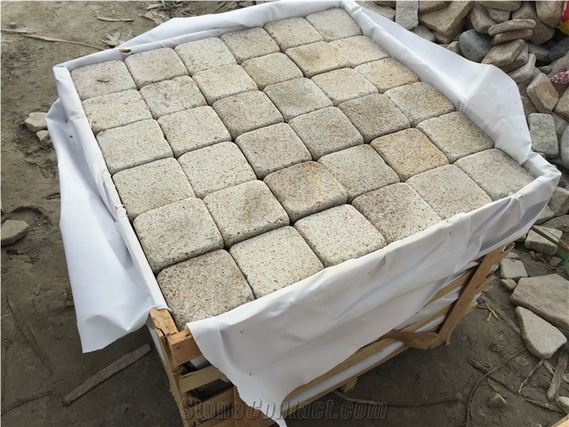 G682 Rusty Yellow/Giallo Rusty/Yellow Rust Granite/Desert Gold/Cobble Stone/Paving Sets/Cube Stone/Floor Covering/Garden Stepping Pavements
