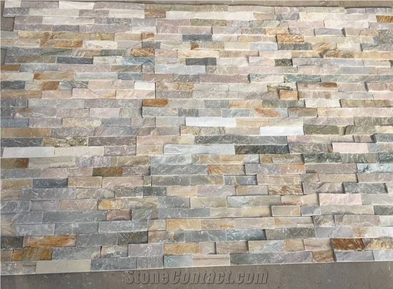 White /Golden Coast Quartzite Wall Panels/Wall Cladding/Ledge Stone/Culture Stone/Natural Ledge Stone/Split Face Culture Stone