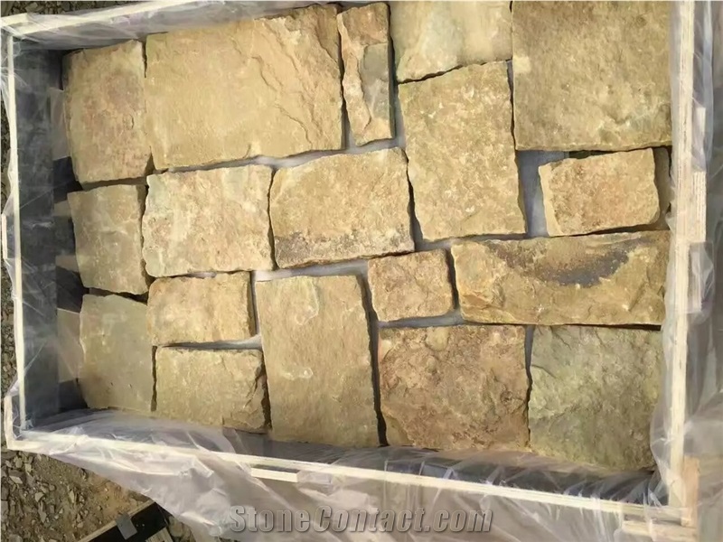 Yellow Quartzite Irregular Culture Stone Loose Stone