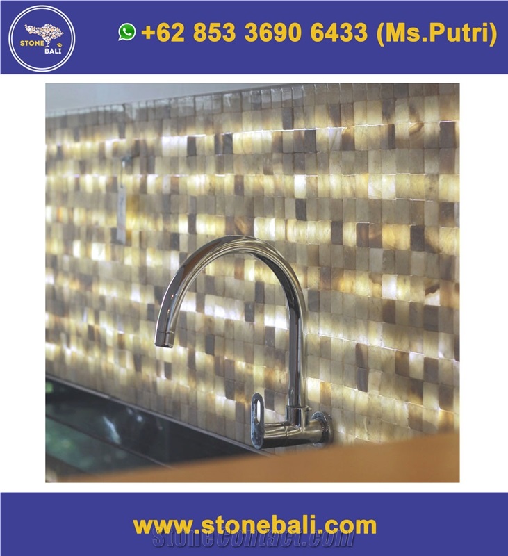 Bali Honey Onyx Stone Mosaic / Indonesia Onyx Mosaic / Kitchen Onyx Polished Mosaic / Wall Mosaic / Tumbled Mosaic / Indonesia Onyx Mosaic