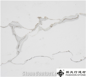 Quartz Surface/Manmade Stone/Calacatta Vagli Quartz Countertops/ Kitchen Island Tops/Foshan,China