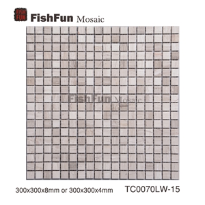 Marble Mosaic 15*15*8, Marble Mosaic 15*15*4, Grey Wood Grain Marble Mosaic, Grey Marble Mosaic, Polished Surface, Garden & Balcony Marble Mosaic, Kitchen Marble Mosaic, Elevator Mosaic