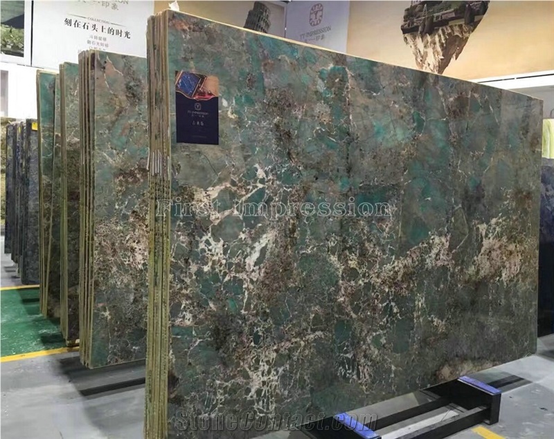 Best Price Brazil Ocean Ice Blue Granite Slabs/Amazon Green Granite Tiles/Green Luxury Stone/Hot Sale & High Grade Granite Big Slabs/New Polished Granite/Good Price Granite