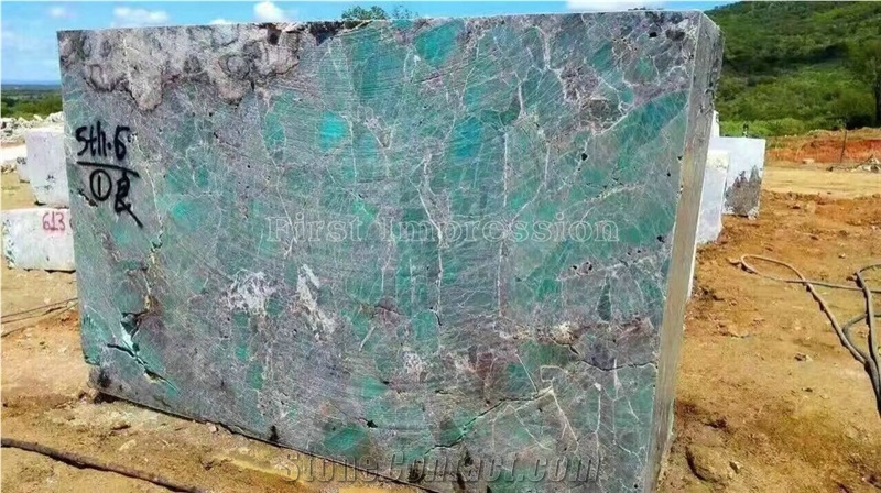 Brazil Ocean Ice Blue Granite Blocks/Amazon Green Granite Block/Green Luxury Stone/Hot Sale & High Grade Granite/New Granite Block for House Decoration/Best Price Green Block