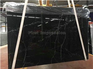 Hot Sale Negro Marquina Marble Slabs/Nero Marquina Marble Slabs & Tiles/Florido Marquina Marble/Black Marble for Floor Covering Tiles & Walling Tiles/Pure Black Marble Pattern/Good Price China Marble
