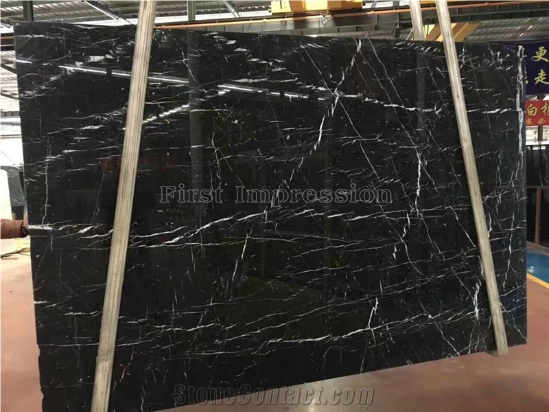 Negro Marquina Marble Slabs & Tiles/Nero Marquina Marble Big Slabs/Florido Marquina Marble/Black Marble Polished Floor Covering Tiles/Walling Tiles/China Black Marble/Best Price&High Quality Marble