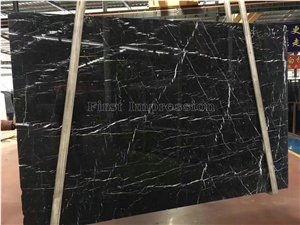 Negro Marquina Marble Slabs & Tiles/Nero Marquina Marble Big Slabs/Florido Marquina Marble/Black Marble Polished Floor Covering Tiles/Walling Tiles/China Black Marble/Best Price&High Quality Marble