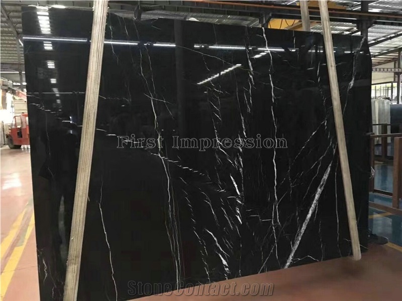 New Polished Negro Marquina Marble Slabs & Tiles/Nero Marquina Marble Big Slabs/Florido Marquina Marble/Black Marble Polished Floor Covering Tiles/Walling Tiles/China Black Marble/Best Price Marble