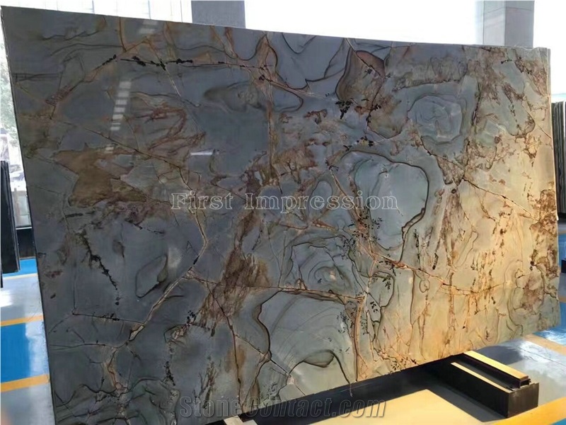 New Polished Roman Blue Natural Quartzite Big Slabs/Roma Imperiale/Azul Mare Quartzite/Blue Mare Luxury Quartzite/Brazil Blue Quartzite Floor Tiles & Wall Tiles/Outside & Inside Floor Covering Tiles