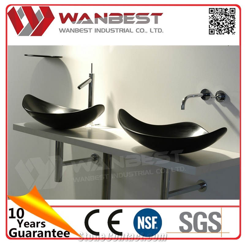 Acrylic Solid Surface Basins Furniture Accessories Thin Bathroom Vanity