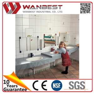 Artificial Marble Restaurant Bathroom Sinks Solid Surface Public Toilet Bathroom Sinks and Countertop