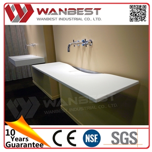 Buy Furniture in China Beige Color Manmade Stone Basin Bathroom Vanity Base Cabinet