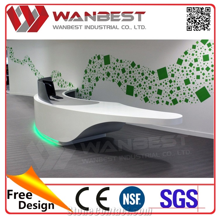 Competitive Price High-Ranking Reception Desks Black Color Stone Front Table for Sale