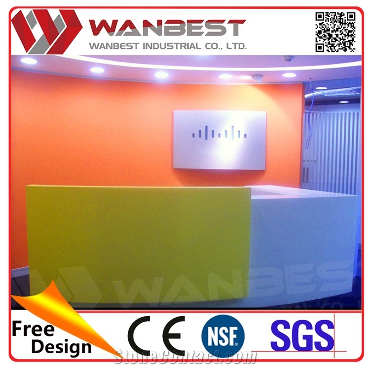 Customized Artificial Marble Office Reception Front Desk Counter Design