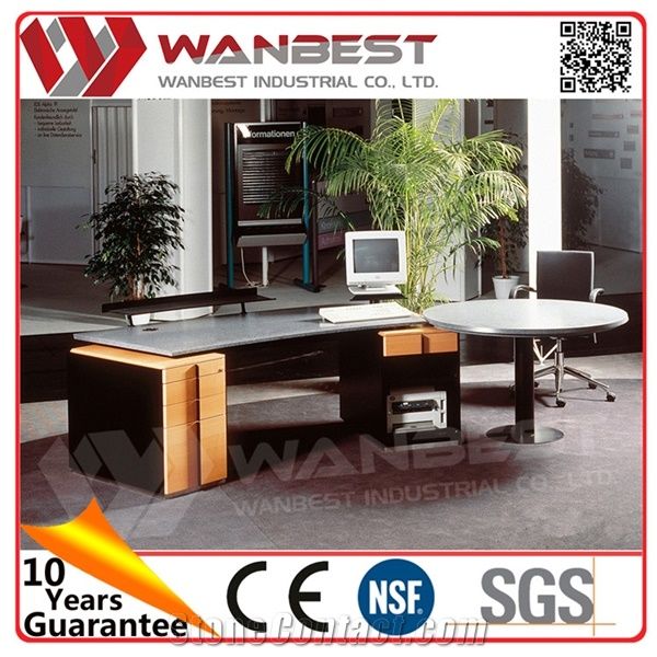 Luxury New Arrival Solid Surface Executive Office Desk Grey Marble