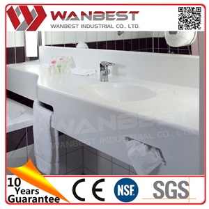 Luxury White White High Gloss Solid Surface Bathroom Sink Hand Wash Basin