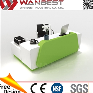 One Person First Choice Elegant Office Furniture Solid Surface Reception Desk