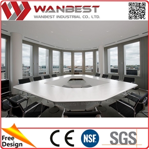 The Most Popular Super Quality Manmade Stone White Marble Conference Table