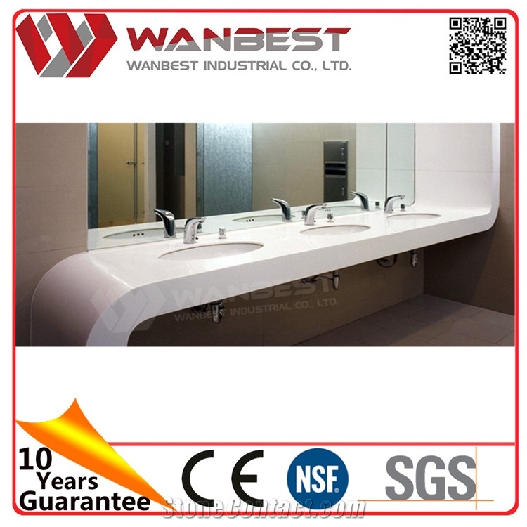 Unique Artificial Stone Oval Bathroom Sink White Solid Surface