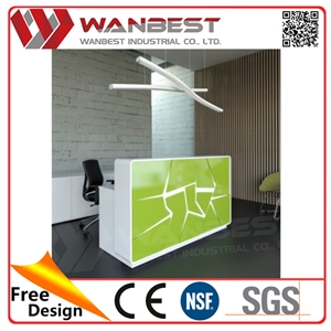 White Modern Artificial Marble Office Reception Counter Design Solid Surface Reception Desk for Retail Store
