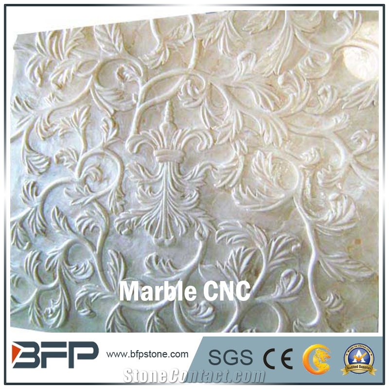 Cnc Marble Panel, Flower Marble Tile for Background Wall and Wall Cladding