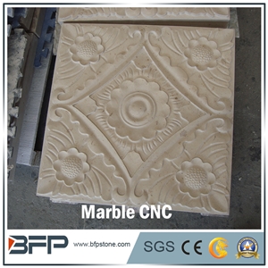 Cnc Wall Panel, Marble Flower Pattern Panel for Wall Cladding and Home Decoration